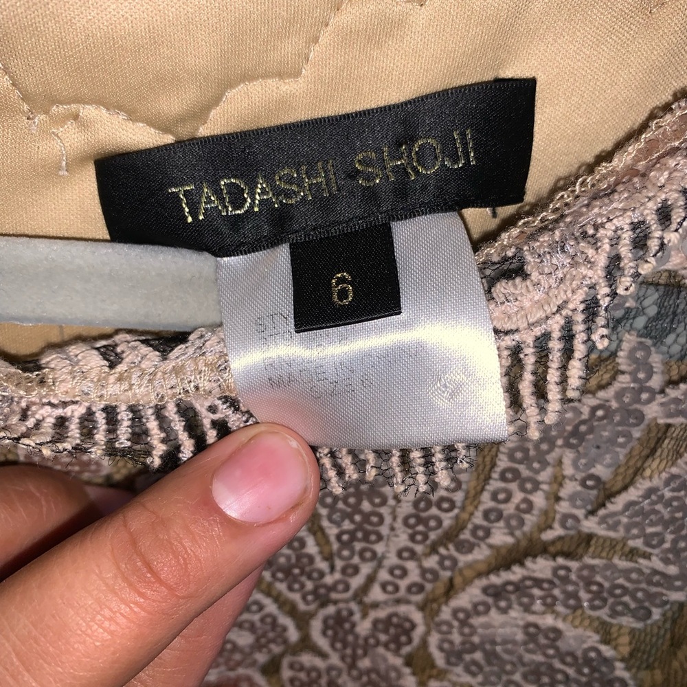 Tadashi Shoji Metallic Lace Midi Dress - Picture 2 of 5